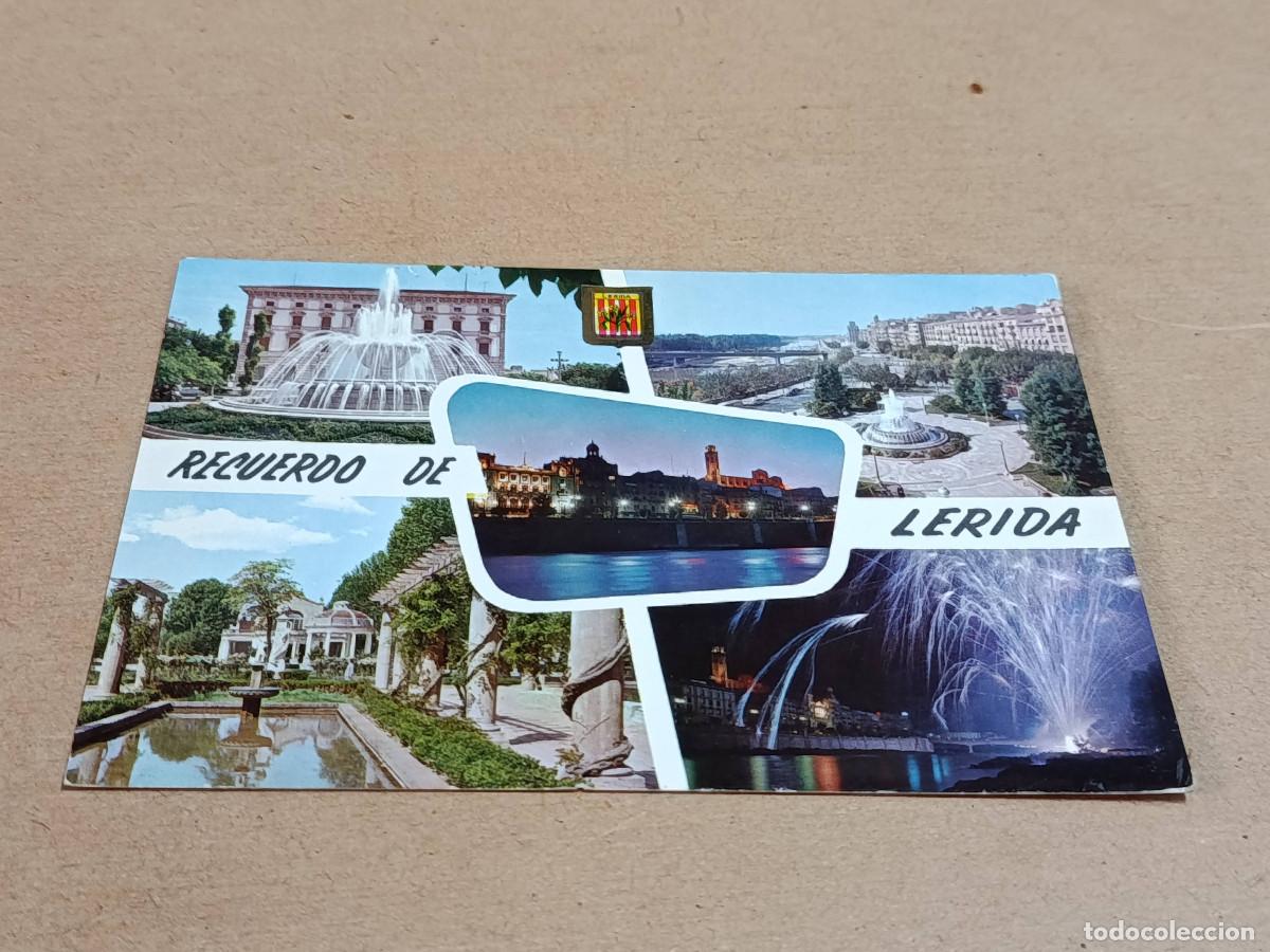 Postales: SEGRI&Agrave; - POSTAL L&Eacute;RIDA - FUENTE MONUMENTAL - PL. DEL GOBIERNO CIVIL - SURTIDOR - VISTA NOCTURNA...