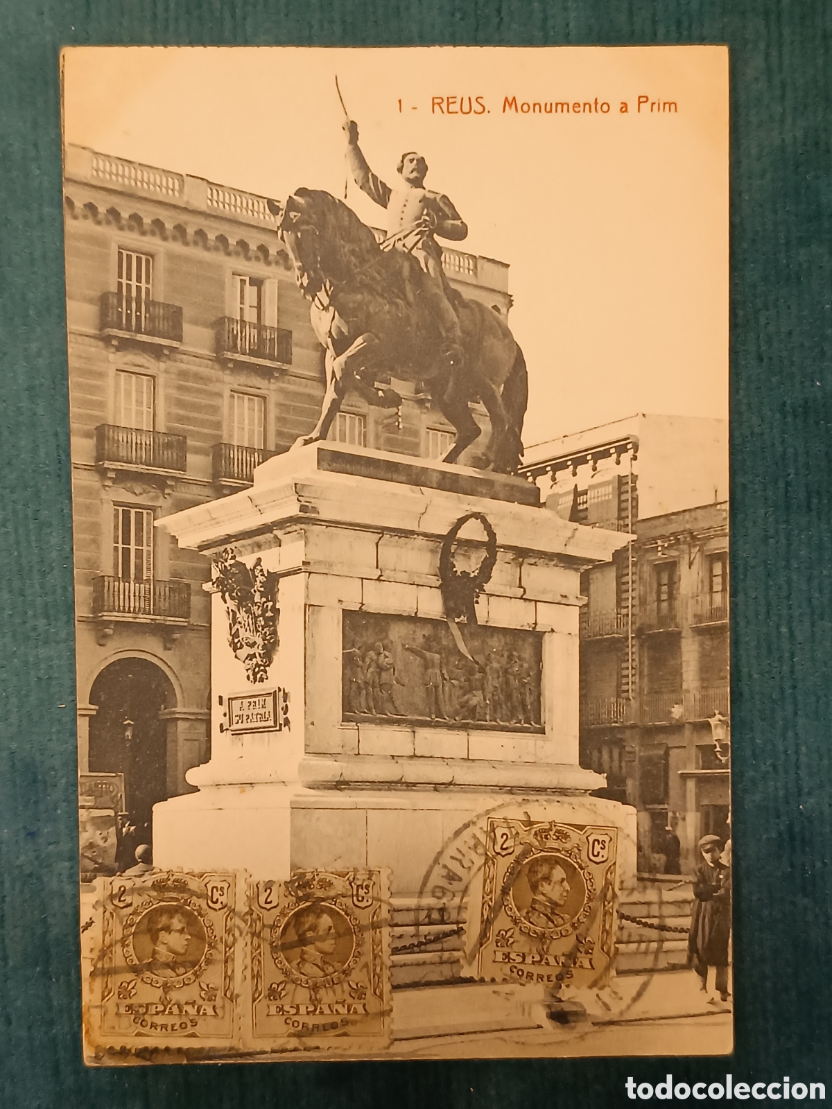 Postales: 1 REUS. Monumento a Prim. (Esperanto)