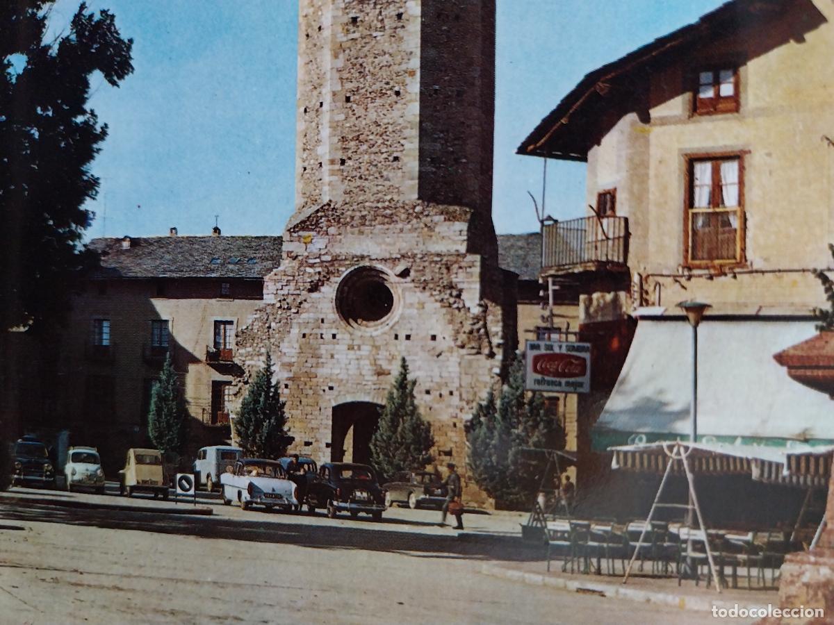Postales: PUIGCERDA GERONA IGLESIA SANTA MARIA ED FISA 20 SC ORIGINAL COCHES CL&Aacute;SICOS ANIMADA