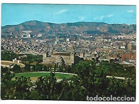 Postales: VISTA PARCIAL DESDE MONTJUICH CON VISTA DE LOS CAMPOS DE LA FUXARDA.- BARCELONA