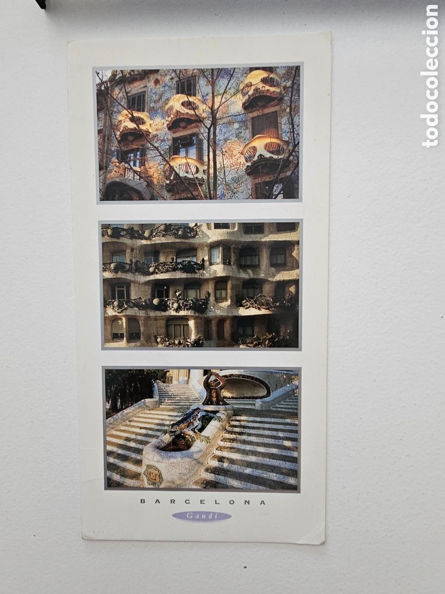 Postales: Postal grande de Casa Batll&oacute; La Pedrera Parc G&uuml;ell Barcelona 1995