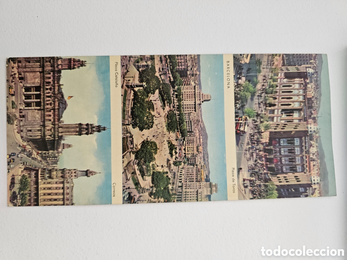 Postales: Postal de gran tama&ntilde;o de Barcelona n&deg; 400 RO - Color vista panor&agrave;mica 1940s 1950s