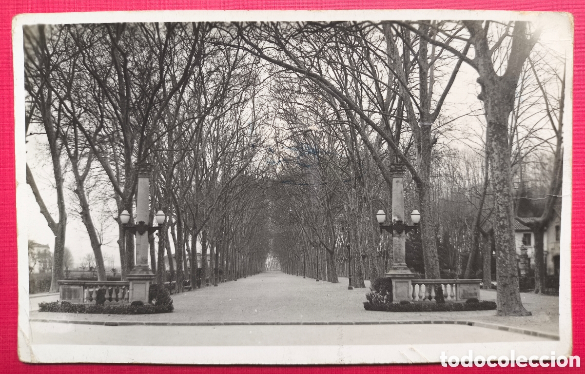 Postales: GIRONA PASSEIG CENTRAL DEHESA POSTAL FOTOGR&Aacute;FICA FOTOGRAF&Iacute;A C. 1910
