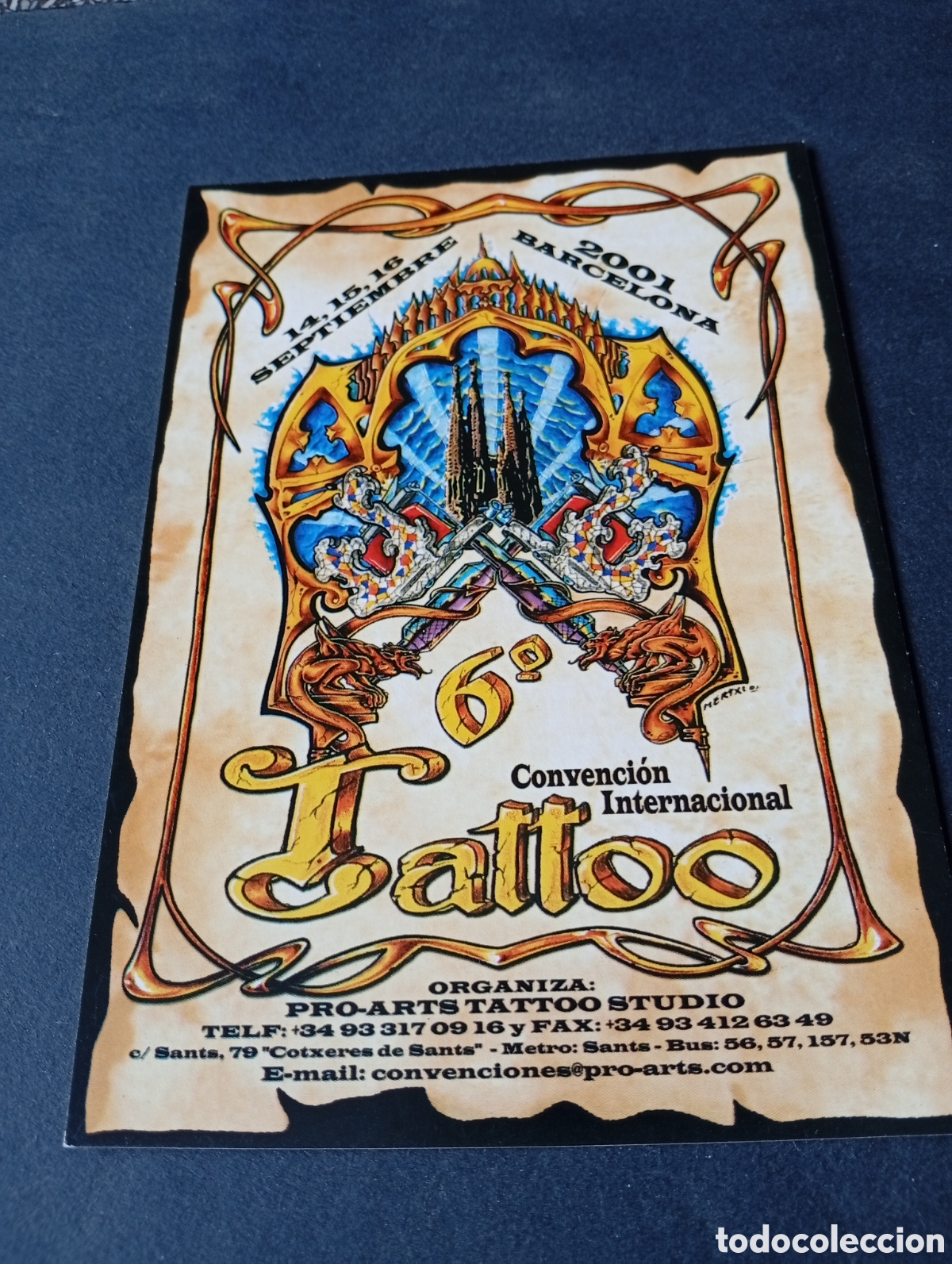 Postales: Postal 6 convenci&oacute;n internacional TATTOO Barcelona 2001