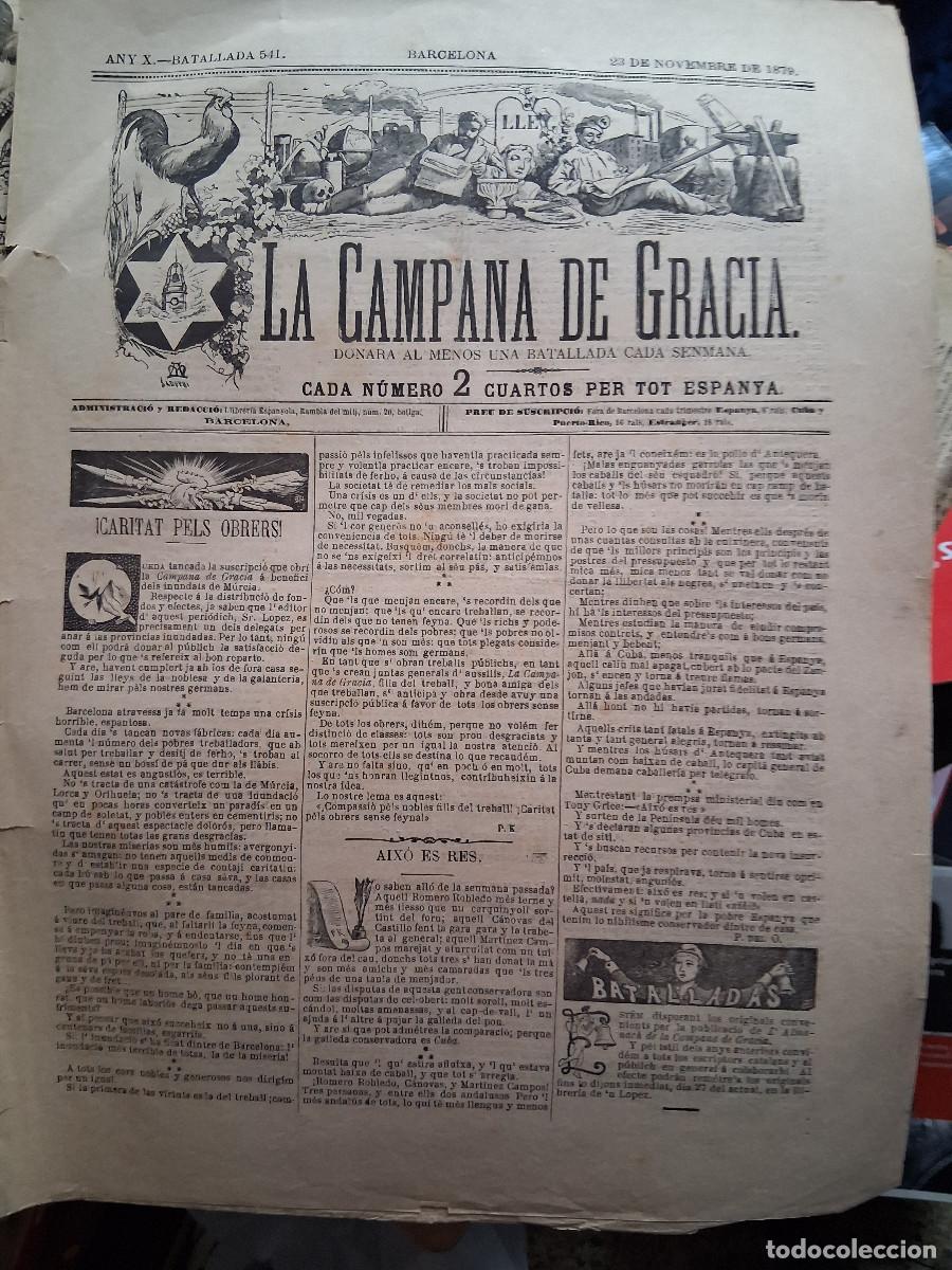 Postales: CAMPANA DE GRACIA, La: Barcelona, n&ordm; 541, 23 novembre 1879