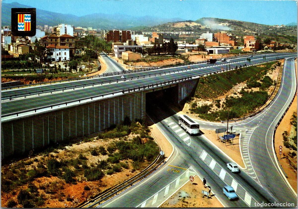 Postales: Badalona - Autopista y vista parcial - FISA 4766 - 149x104mm