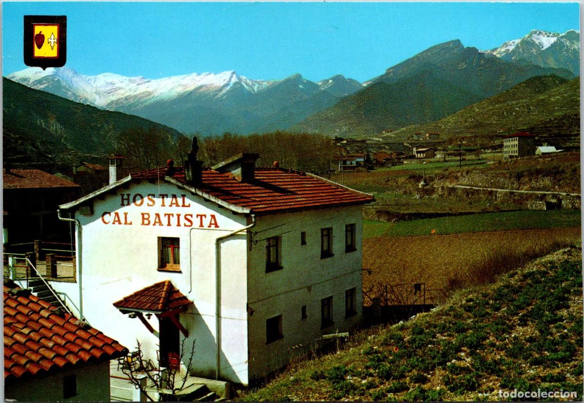 Postales: Bag&agrave; - Vista parcial, al fons Serra del Cad&iacute; - FISA 6314 - 147x102mm - Hostal Cal Batista