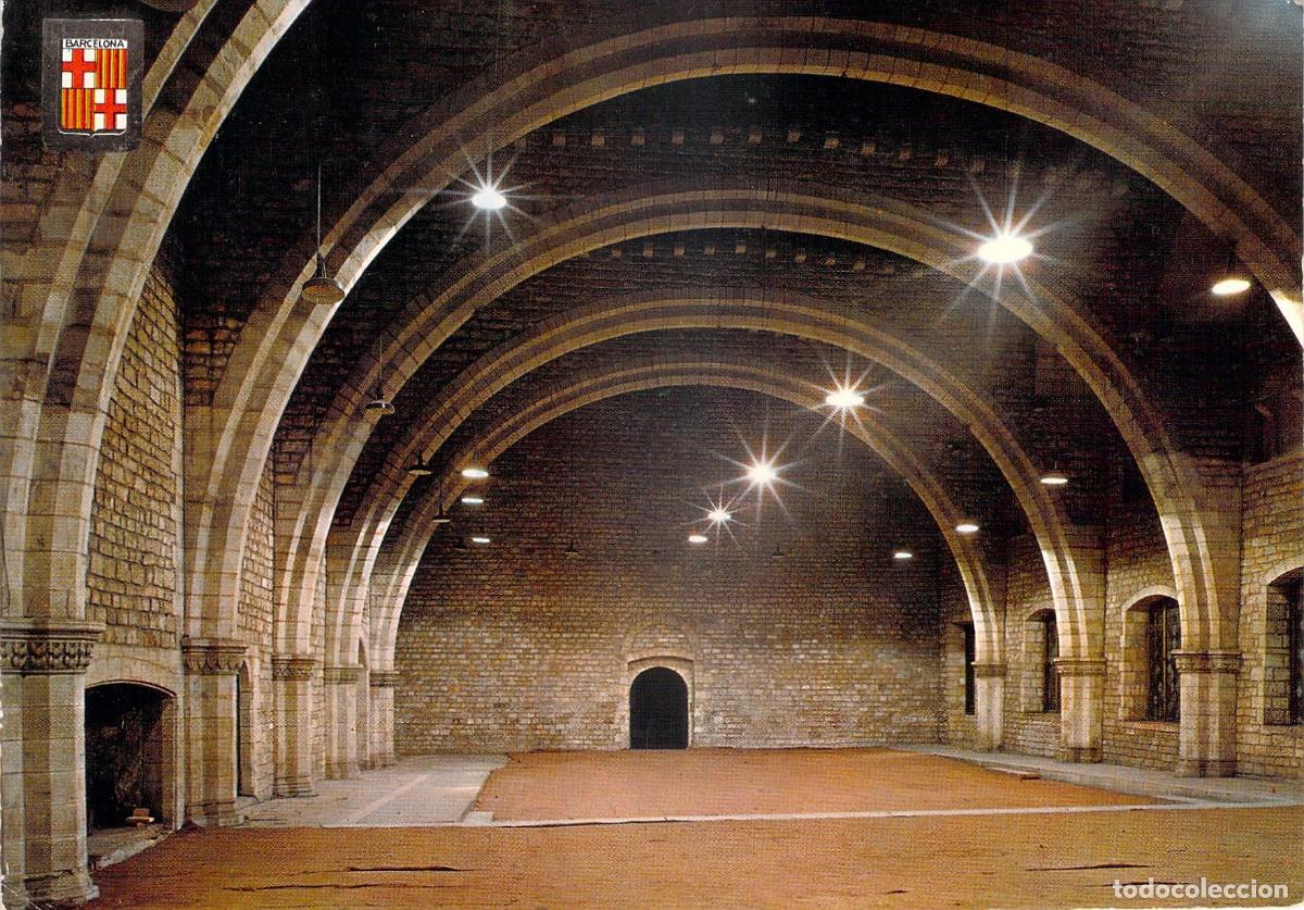 Postales: Postal del Sal&oacute;n del Tinell en el Barrio G&oacute;tico de Barcelona