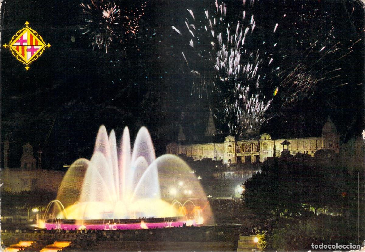 Postales: Postal de Barcelona Fuente Monumental de Montju&iuml;c y Palacio Nacional