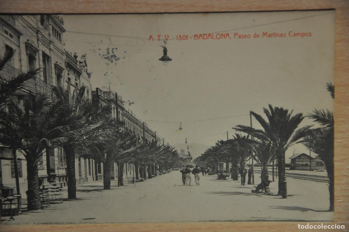 Postales: postal badalona, paseo de martinez campos atv 1301