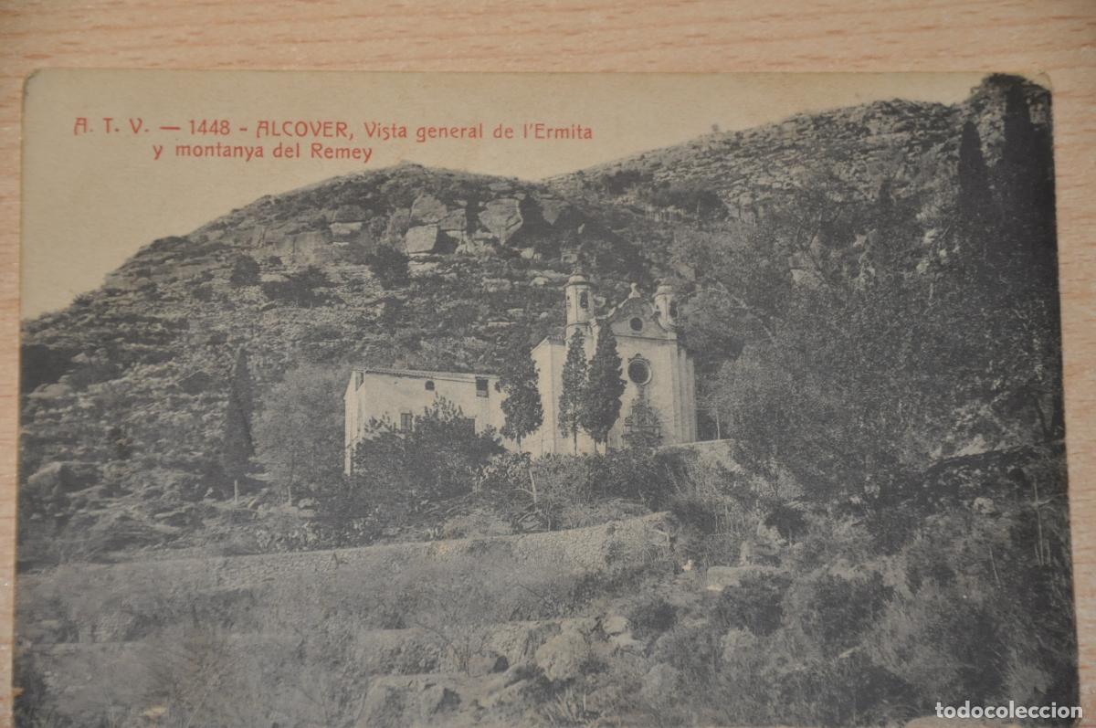 Postales: postal alcover, vista general de la ermita y montanya del remey atv 1448