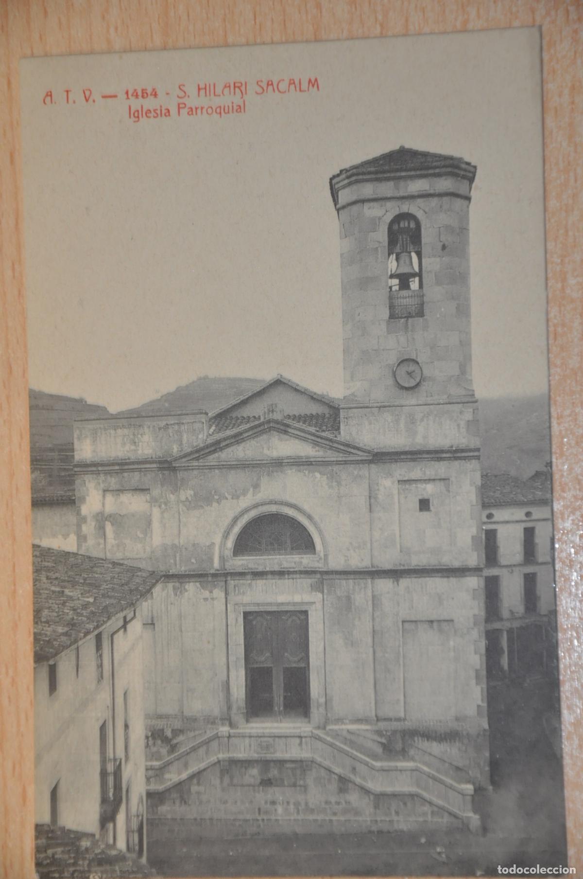 Postales: postal s.hilari sacalm, iglesia parroquial atv 1454