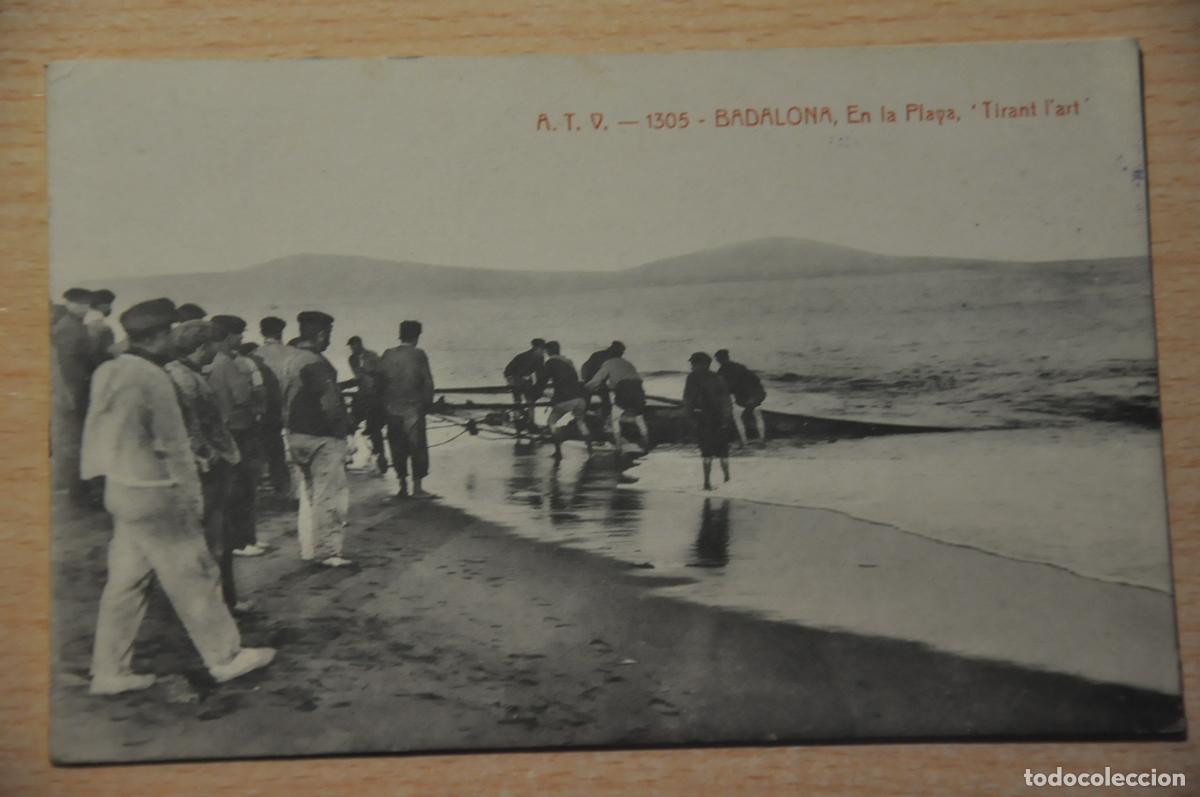 Postales: postal badalona, en la playa tirant l&acute;art atv 1305