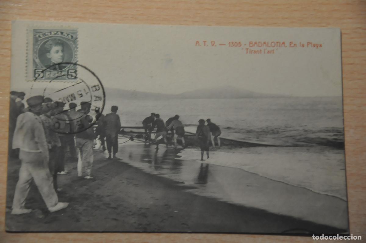 Postales: postal badalona, en la playa tirant l&acute;art atv 1305