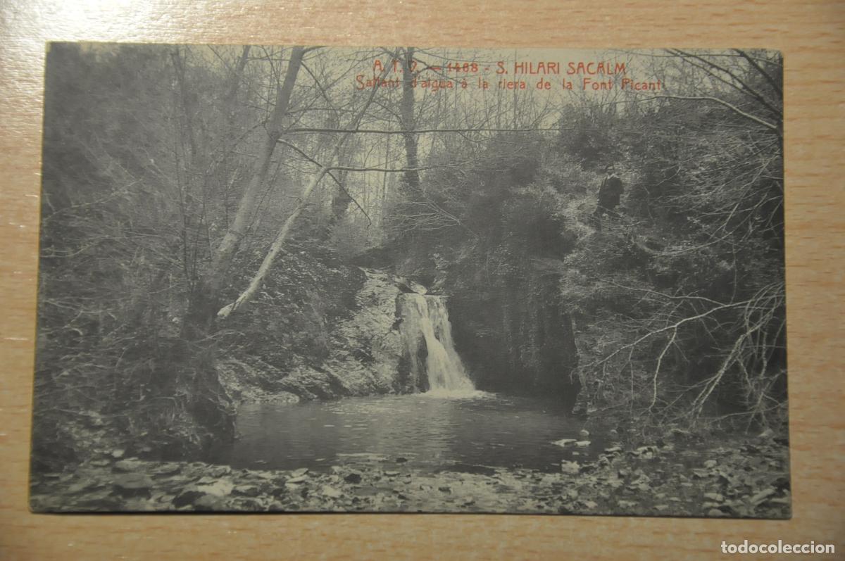 Cartoline: postal s.hilari sacalm, saltant d&acute;aigua a la riera de la font picant atv 1468