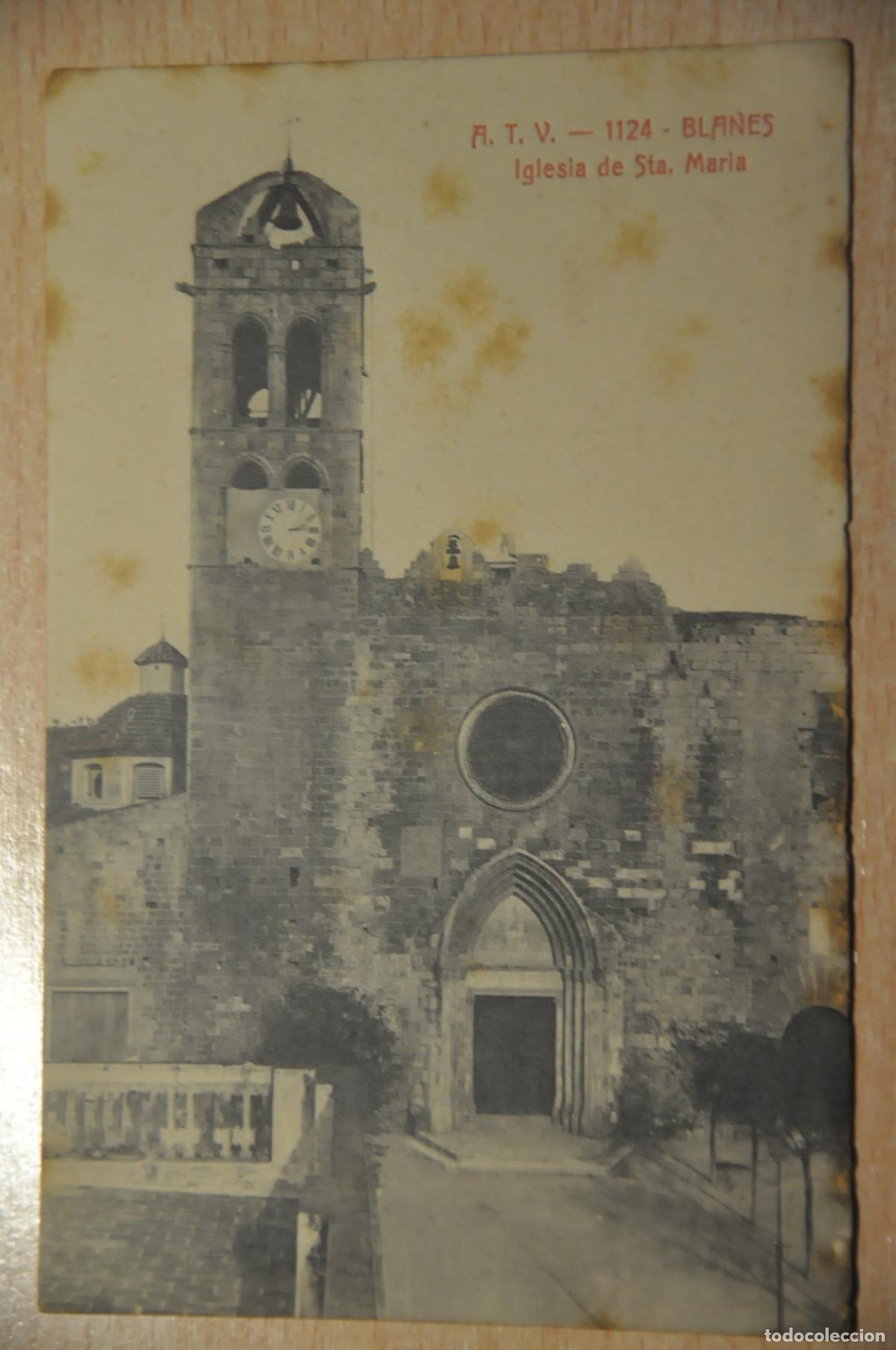 Postales: postal blanes, iglesia de sta. maria atv 1124