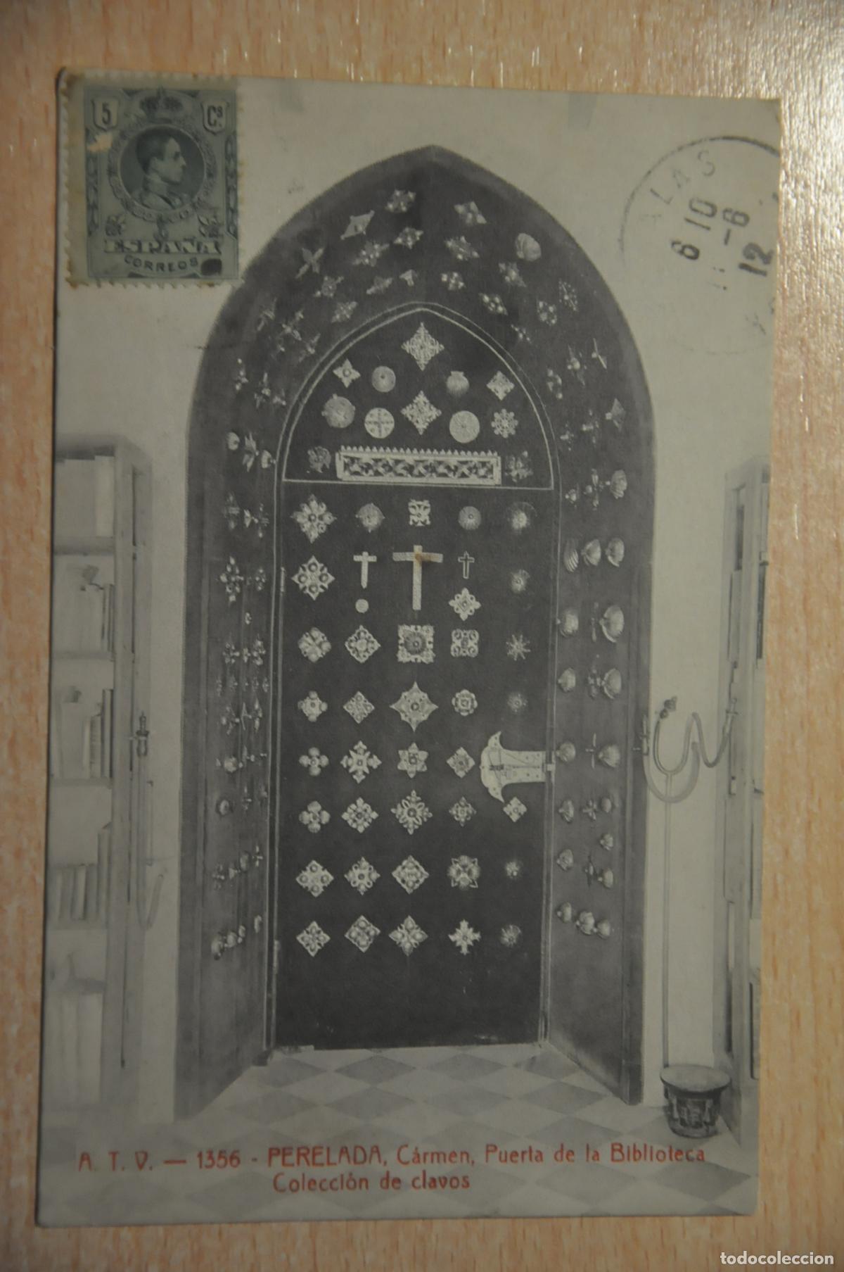 Postales: postal perelada, carmen puerta de la biblioteca atv 1356