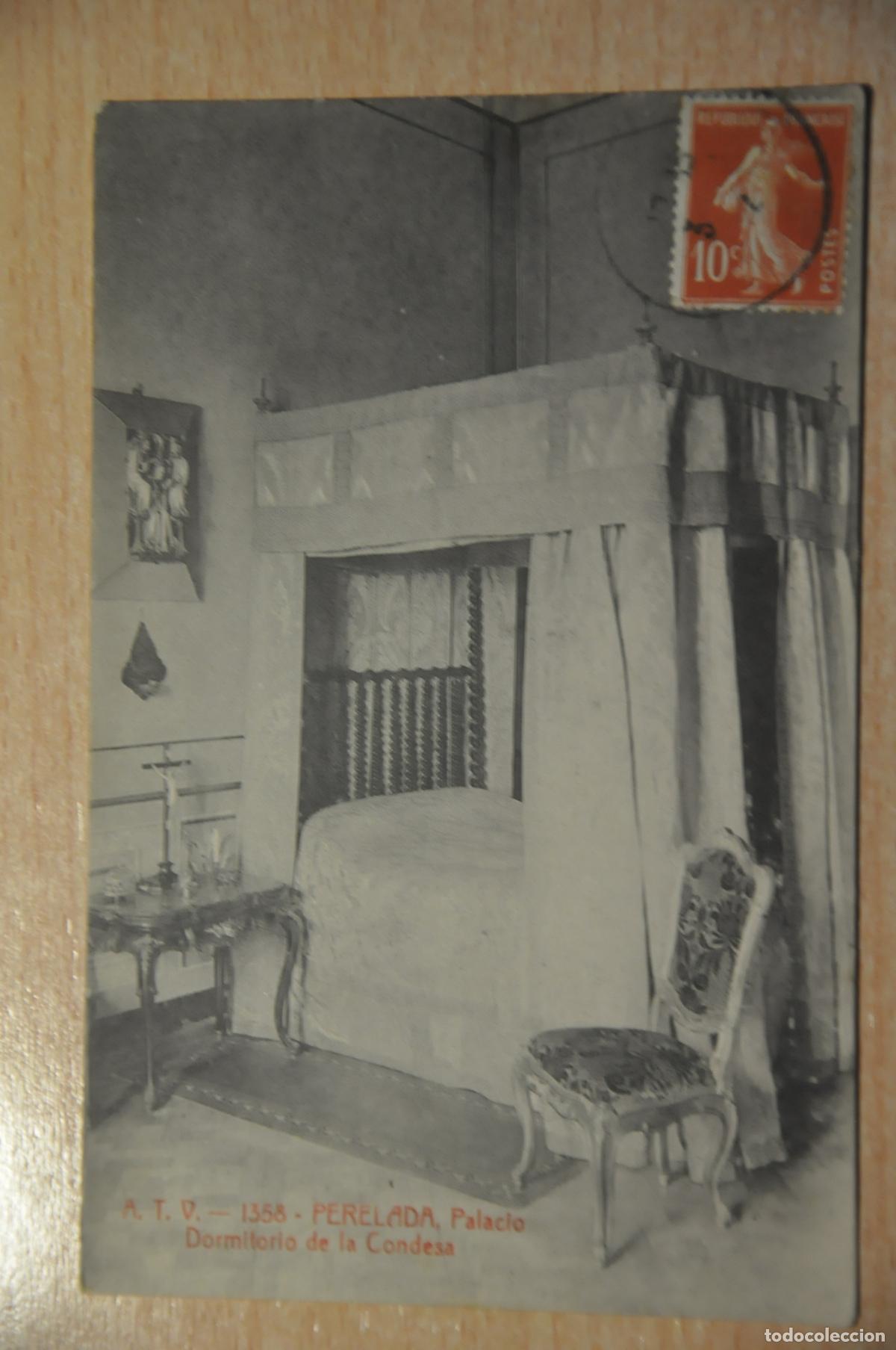 Postales: postal perelada, palacio dormitorio de la condesa atv 1358