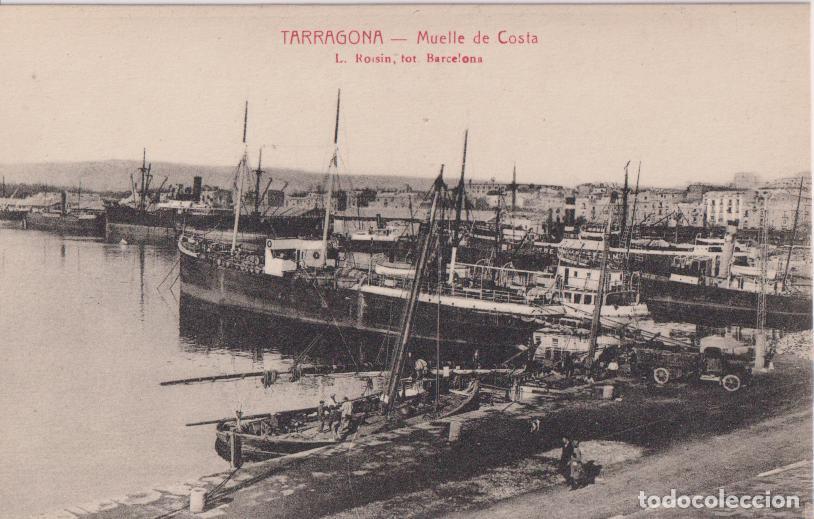 Postales: TARRAGONA, MUELLE DE COSTA &ndash; L.ROISIN, FOT. R.GABRIEL GIBERT &ndash; S/C