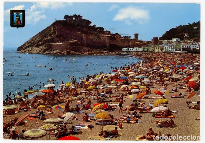 Postales: m11815 Tossa Vista General De La Playa Y Vila Vella 1972 Escudo De Oro N&ordm;6469 circulada
