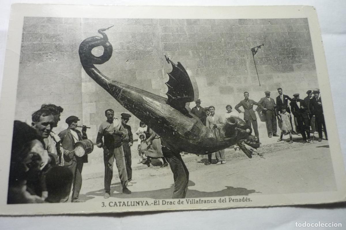 Postales: postal villafranca del penades folklore catalan drac