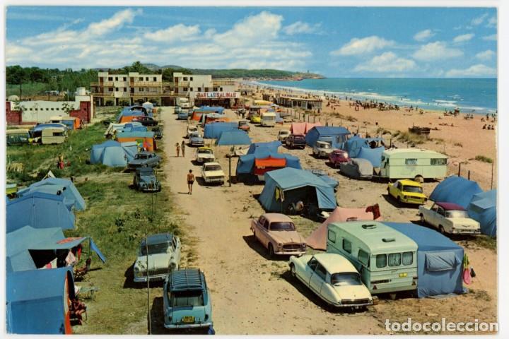 Postales: m11835 Tarragona Camping Salinas 1968 Raymond N&ordm;32 sc citroen ds 2cv Peugeot 403 Simca Ariane Aronde