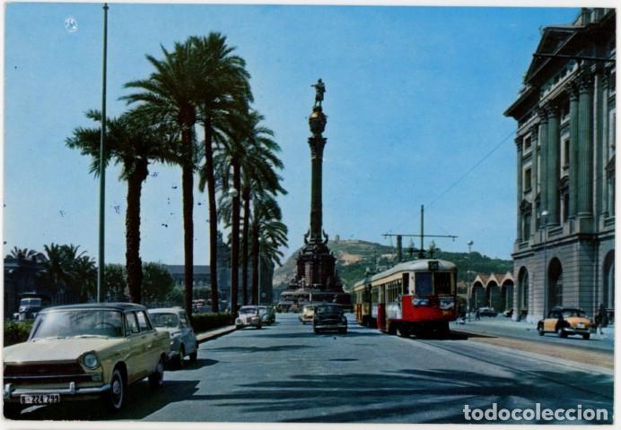 Postales: m11862 Barcelona Colon Mirando Hacia Sevilla circulada reproduccion seat 1500 tranvia