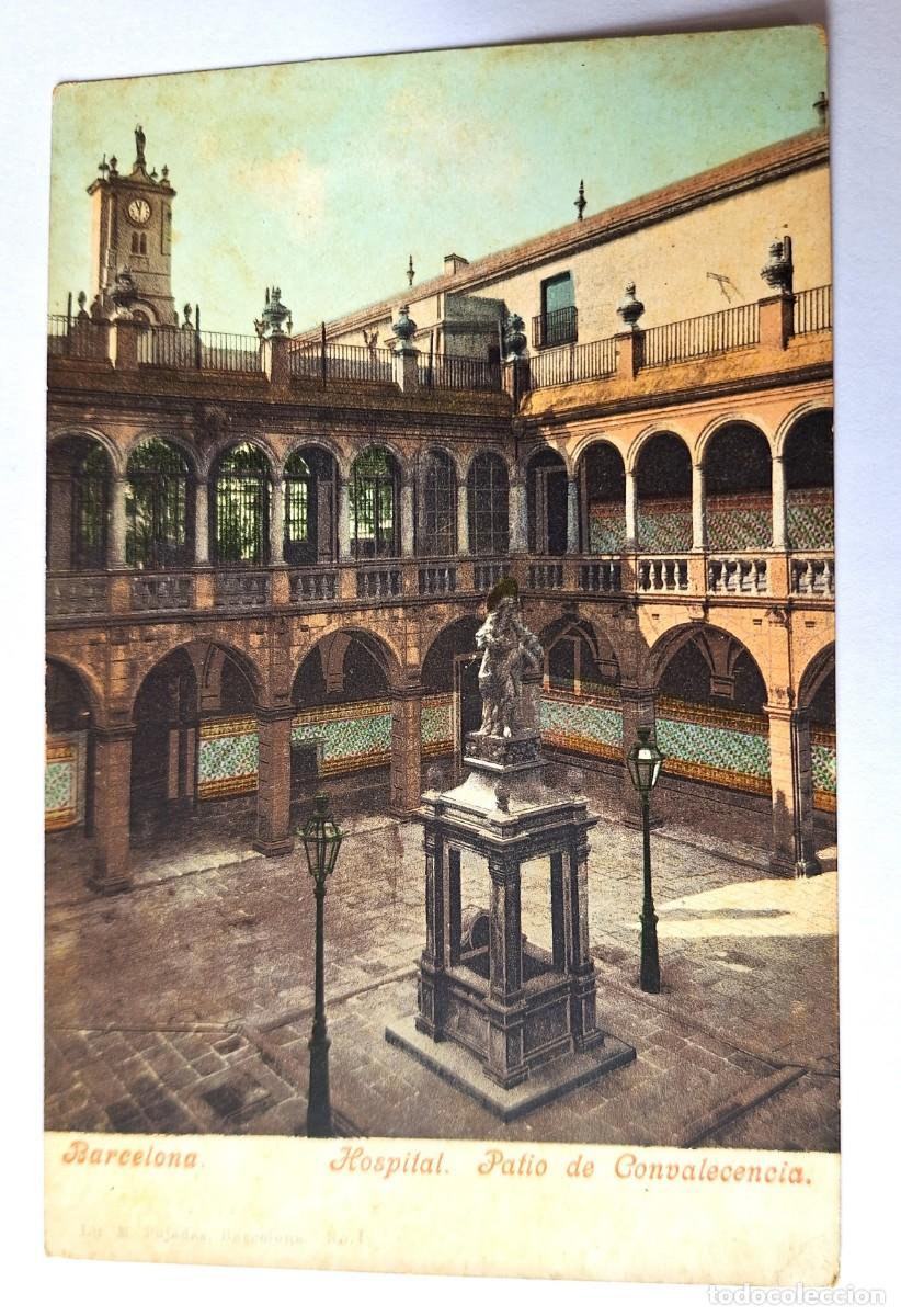 Postales: POSTAL ANTIGUA COLOR - BARCELONA - HOSPITAL PATIO DE CONVALECENCIA -SIN CIRCULAR