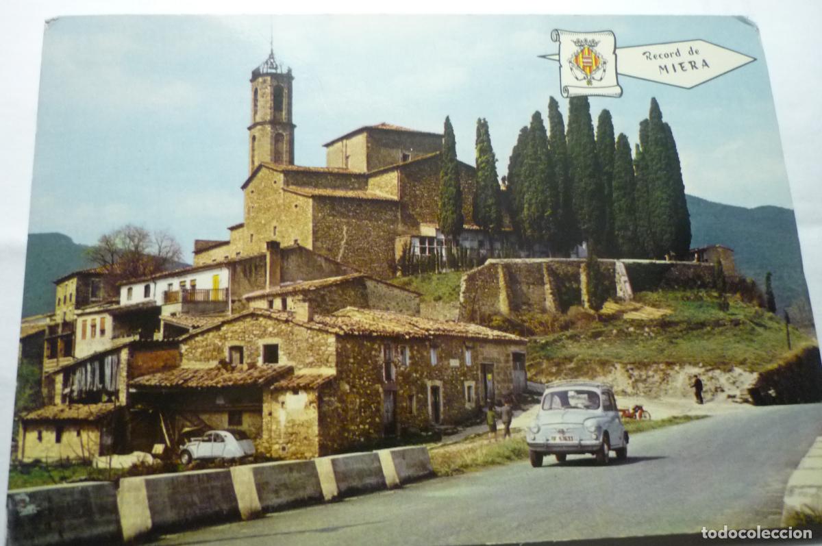 Postales: POSTAL MIERAS IGLESIA COCHE SEAT 600 CM