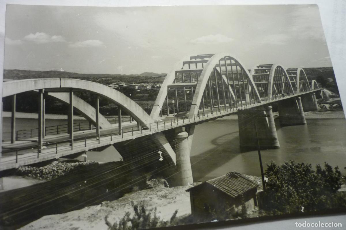 Postales: POSTAL MORA DE EBRO PUENTE SOBRE RIO EBRO ESCRITA CM
