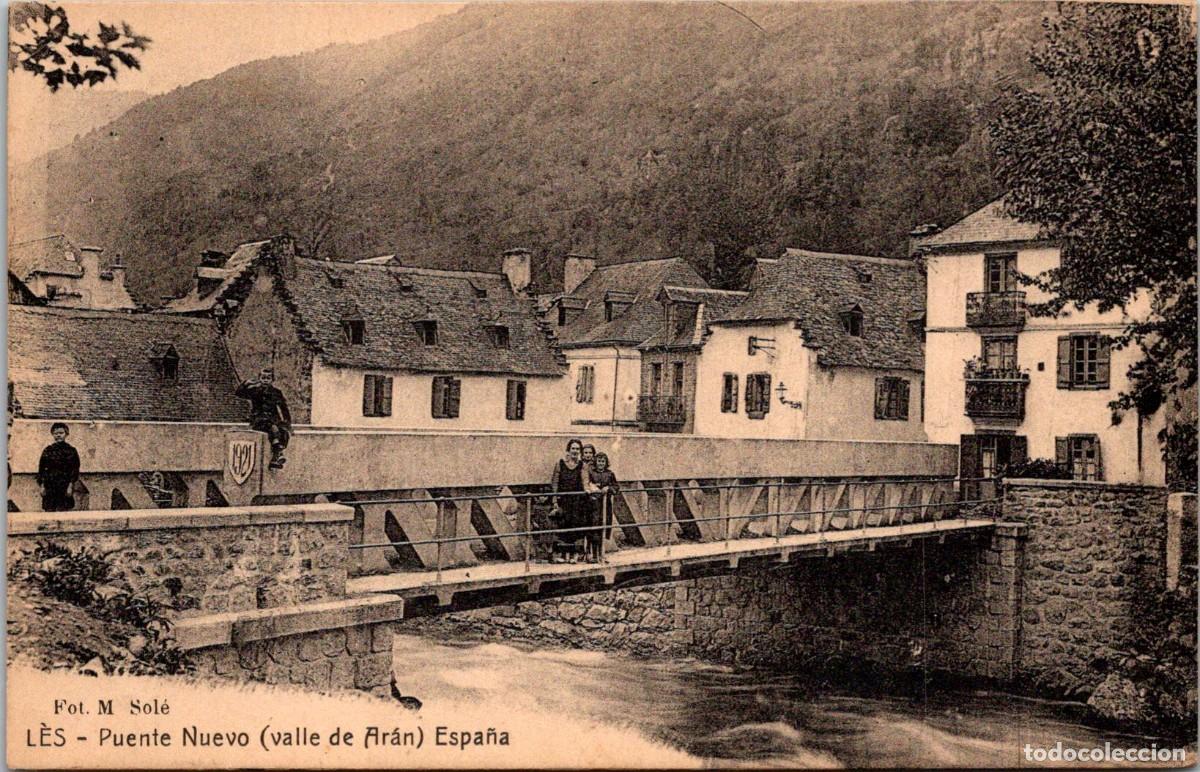 Postales: L&egrave;s (Valle de Ar&aacute;n) - Puente Nuevo - Foto M. Sol&eacute; - Sin m&aacute;s datos - 138x88mm