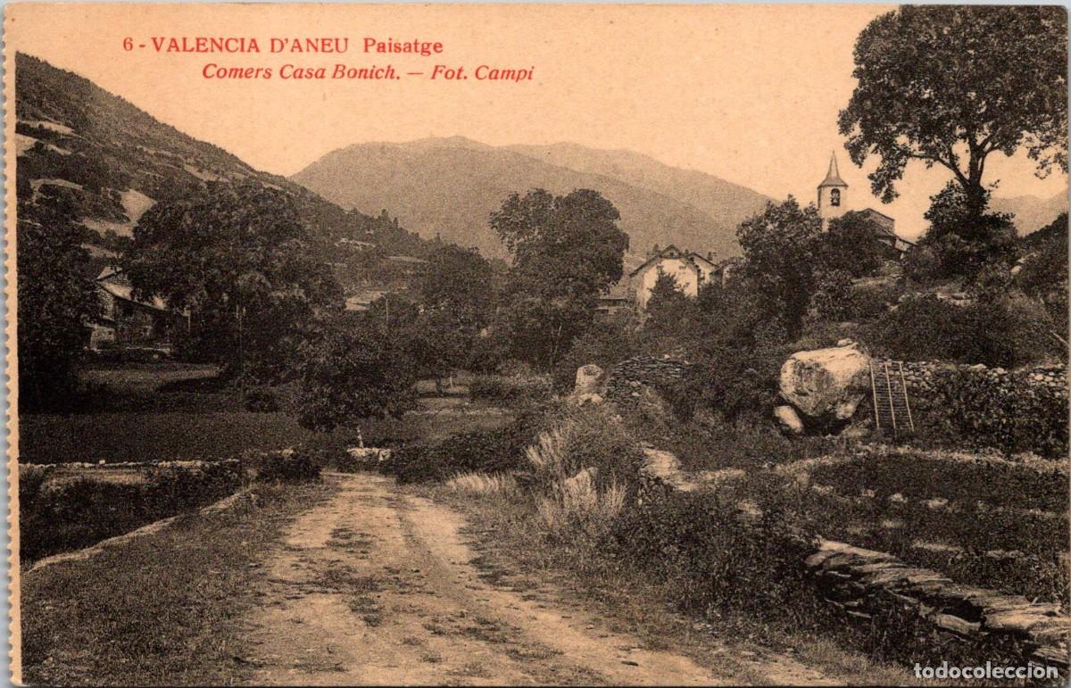 Postales: Valencia d'Aneu - Paisatge - Fototipia Thomas - Foto Camp&iacute; - Comers Casa Bonich 6 - 140x89mm