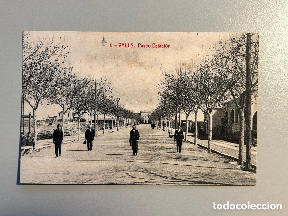 Postales: Postal Valls &ndash; Paseo Estaci&oacute;n &ndash; Fototipia Thomas &ndash; Masdeu