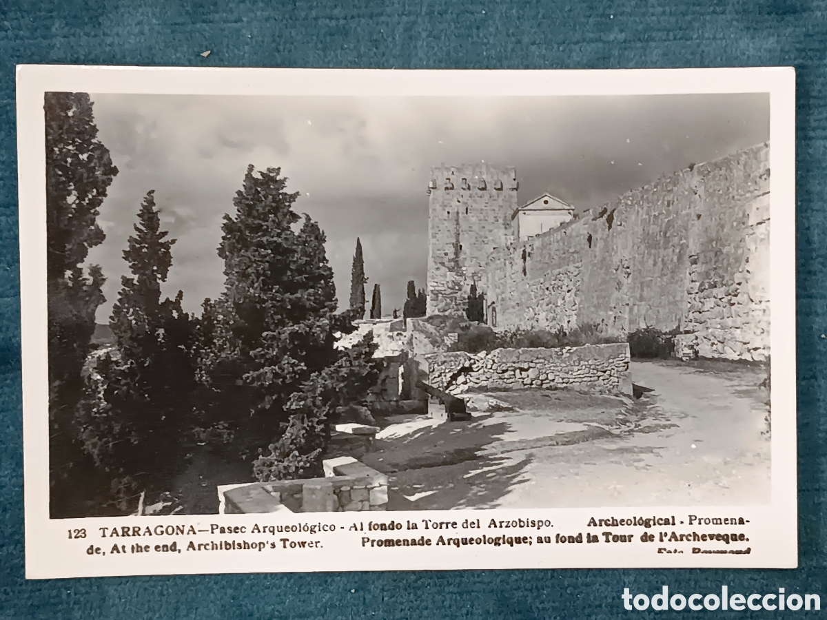 Postales: 123 TARRAGONA. Paseo Arqueol&oacute;gico. Al fondo la Torre del Arzobispo