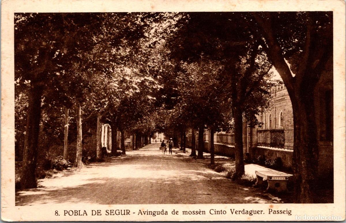 Postales: Pobla de Segur - Avinguda de moss&egrave;n Cinto Verdaguer - Passeig - Gord&oacute; 8 - 140x90mm