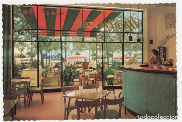 Postales: m11933 Sant Feliu Guixols Restaurant Snack Bar Montserrat Terraza Frente Al Mar 1961 Valman N&ordm;326 sc