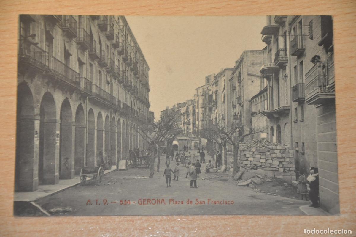 Postales: postal gerona, plaza de san francisco atv 534