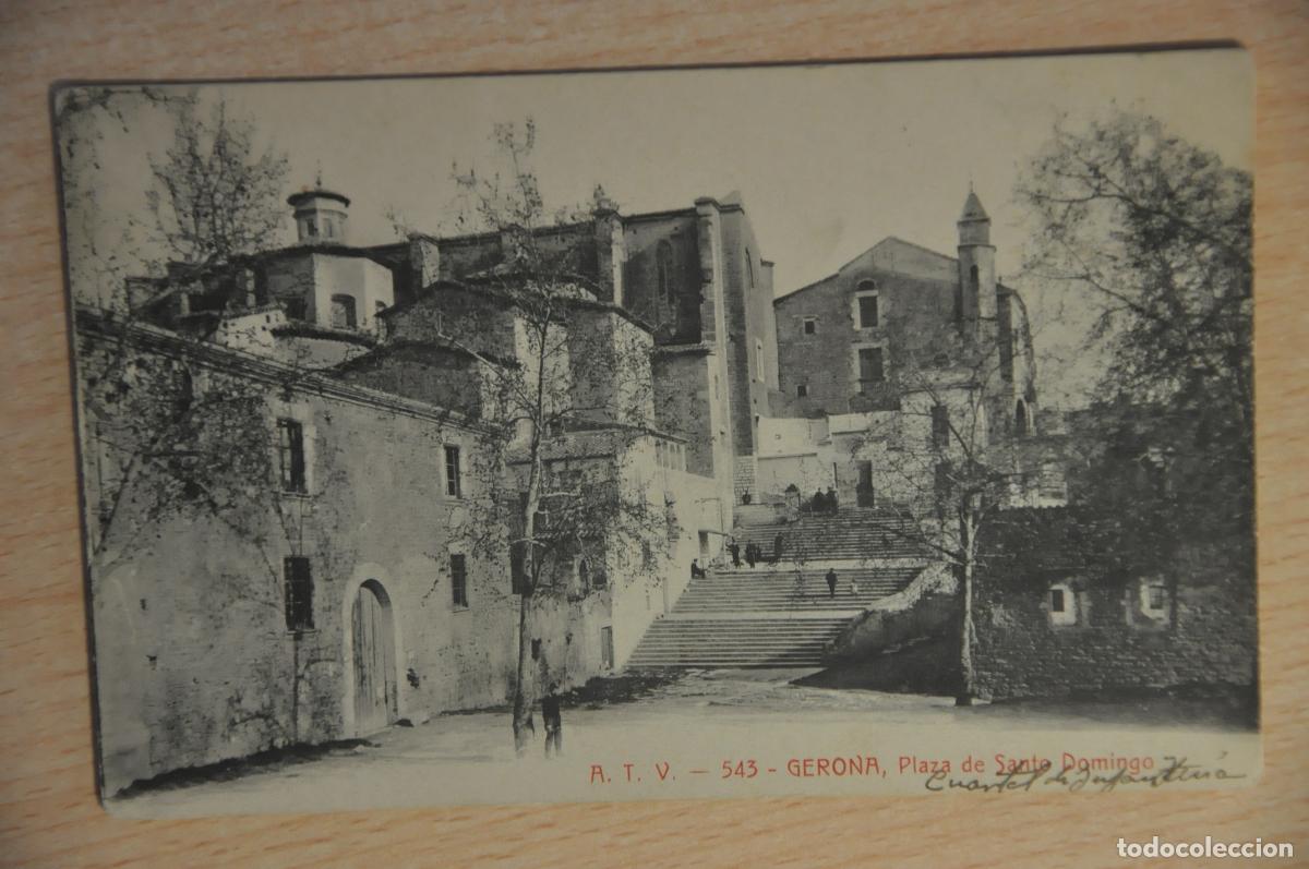 Postales: postal gerona, plaza de santo domingo atv 543