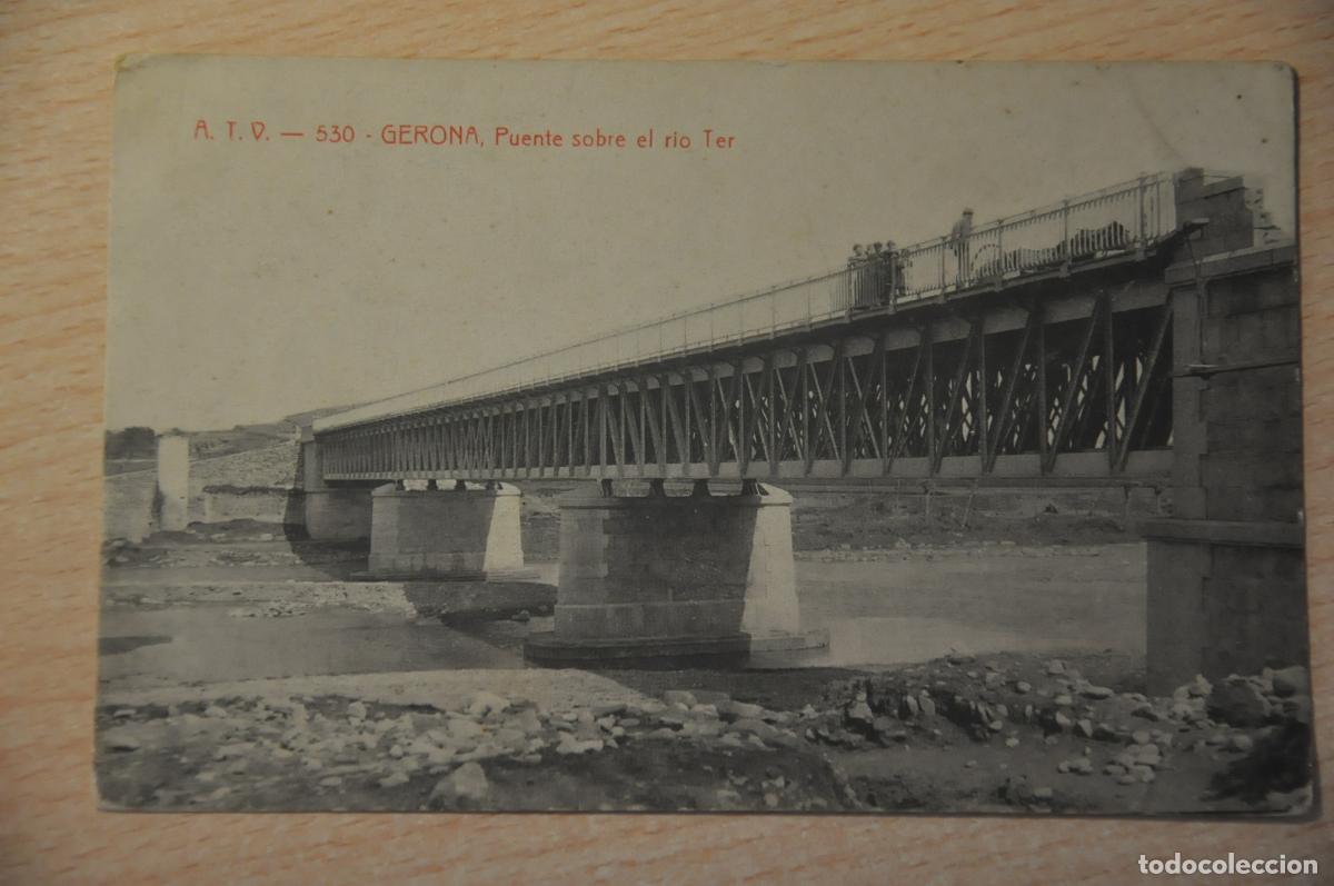 Postales: postal gerona, puente sobre el rio ter atv 530