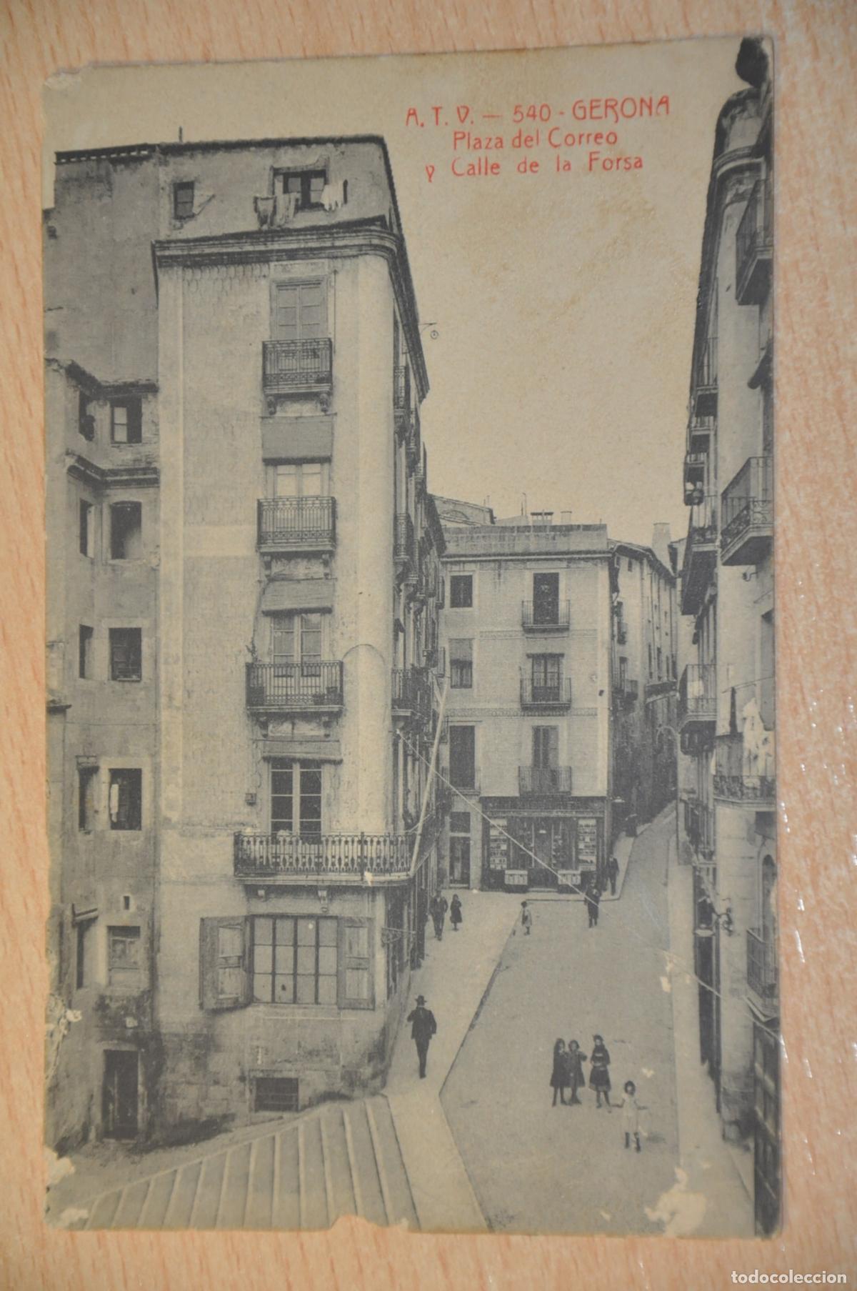 Postales: postal gerona, plaza del correo y calle de la forsa atv 540