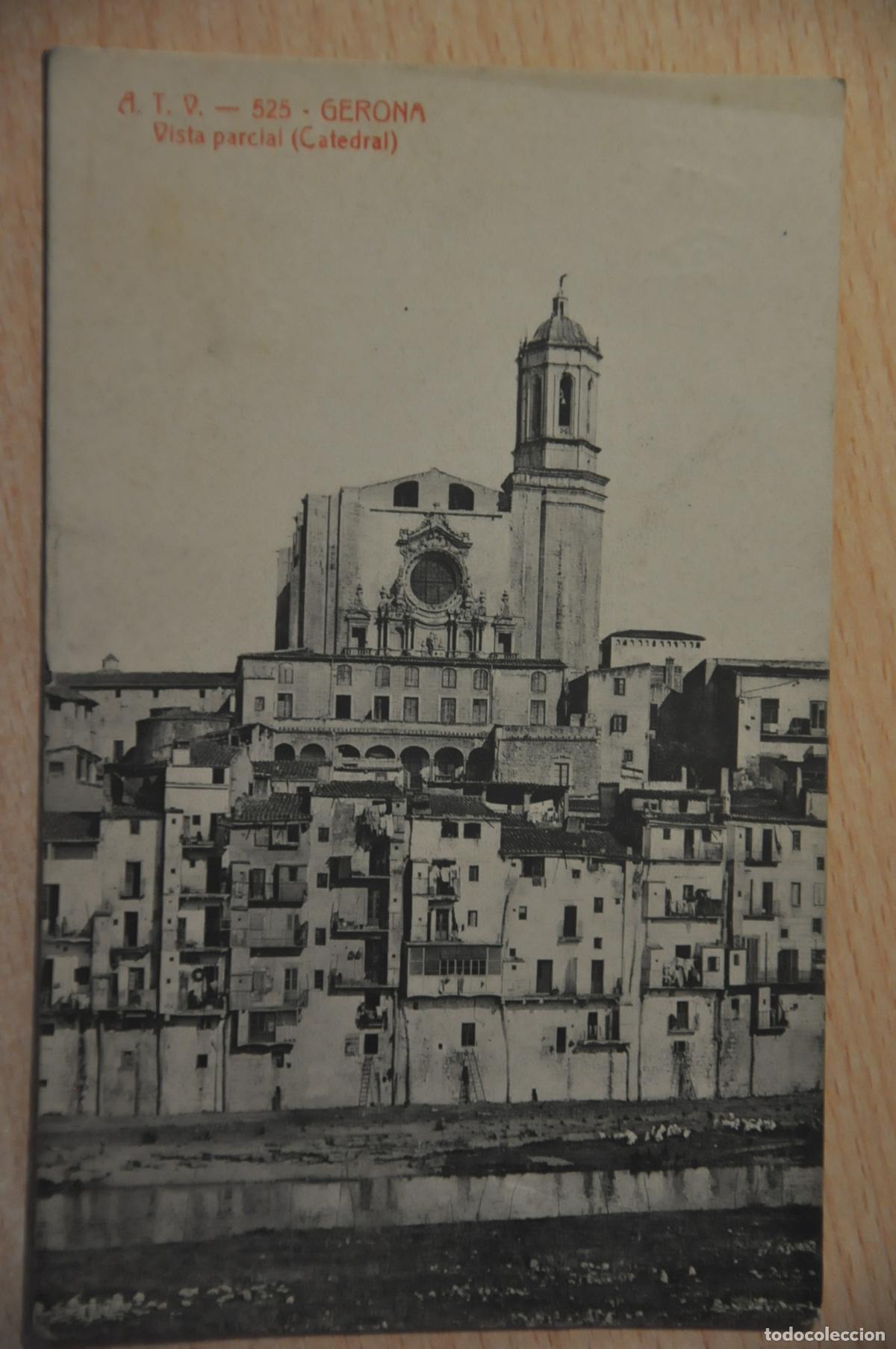 Postales: postal gerona, vista parcial catedral atv 525