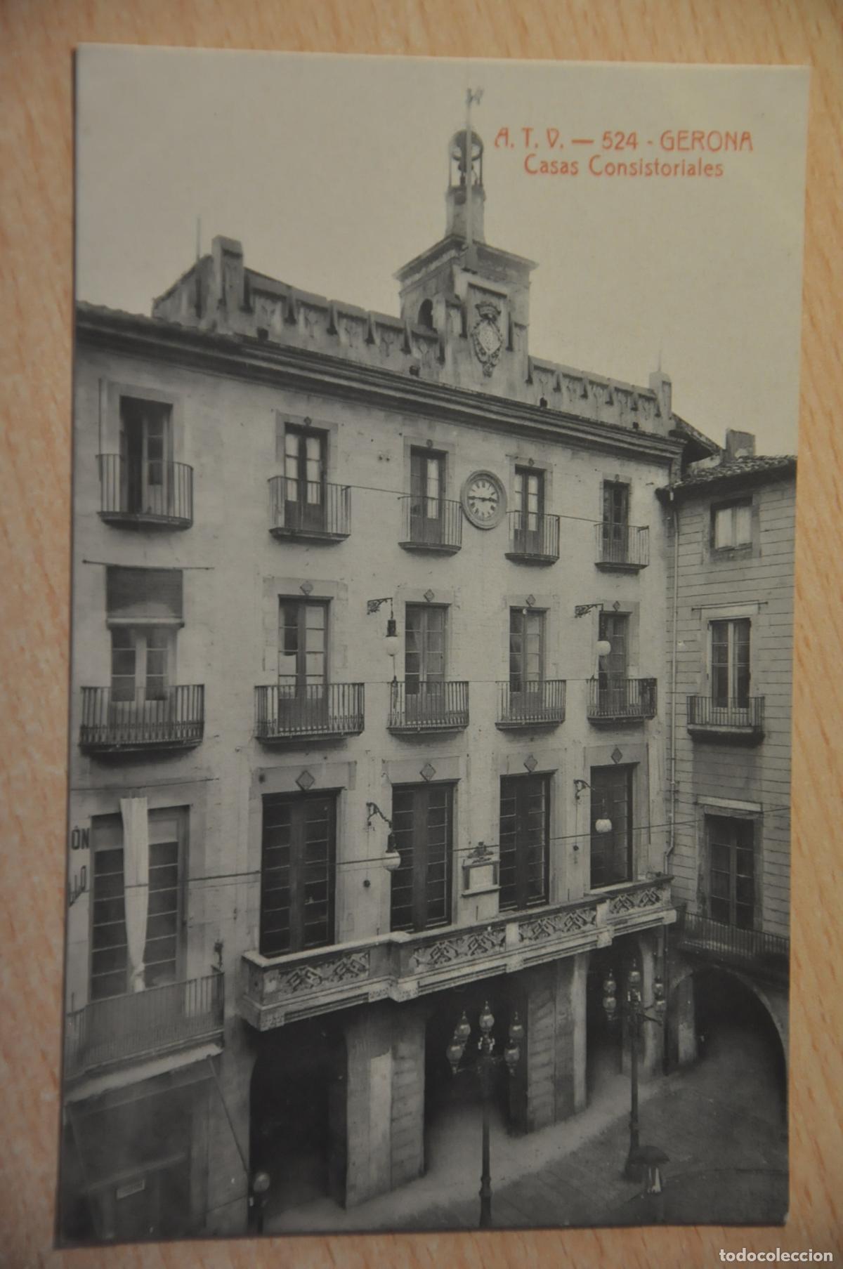 Postales: postal gerona, casas consistoriales atv 524
