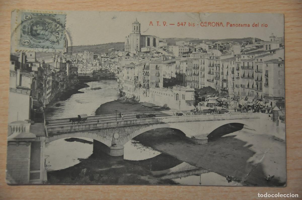Postales: postal geronaen buen estado sin circular V1, panorama del rio atv 547 bis