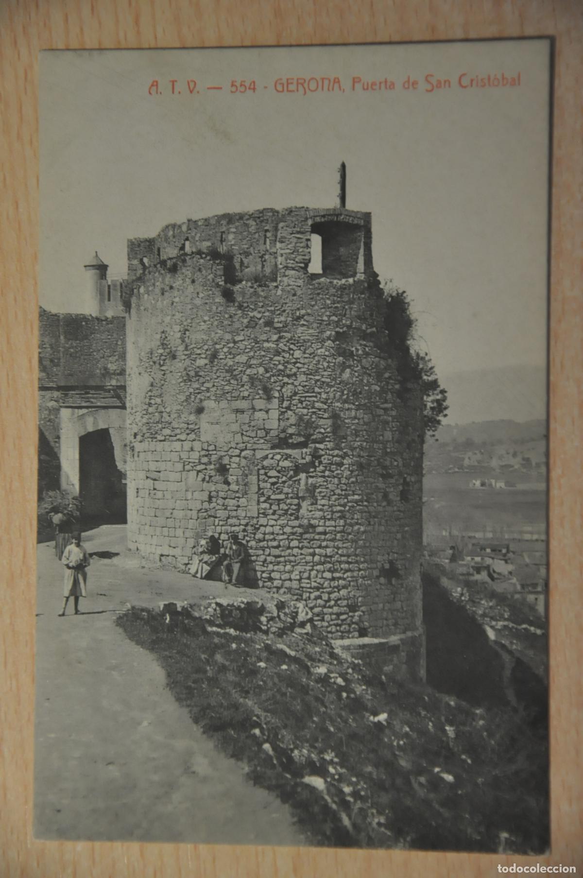 Postales: postal gerona, puerta de san cristobal atv 554