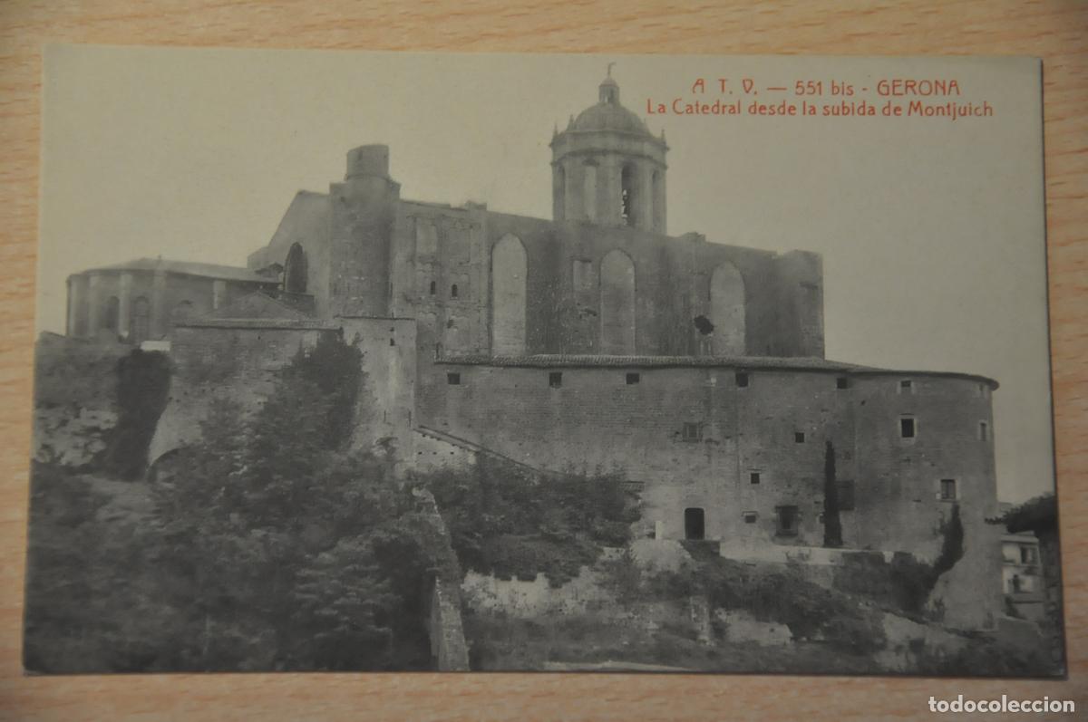 Postales: postal gerona, la catedral desde la subida de montjuich atv 551 bis