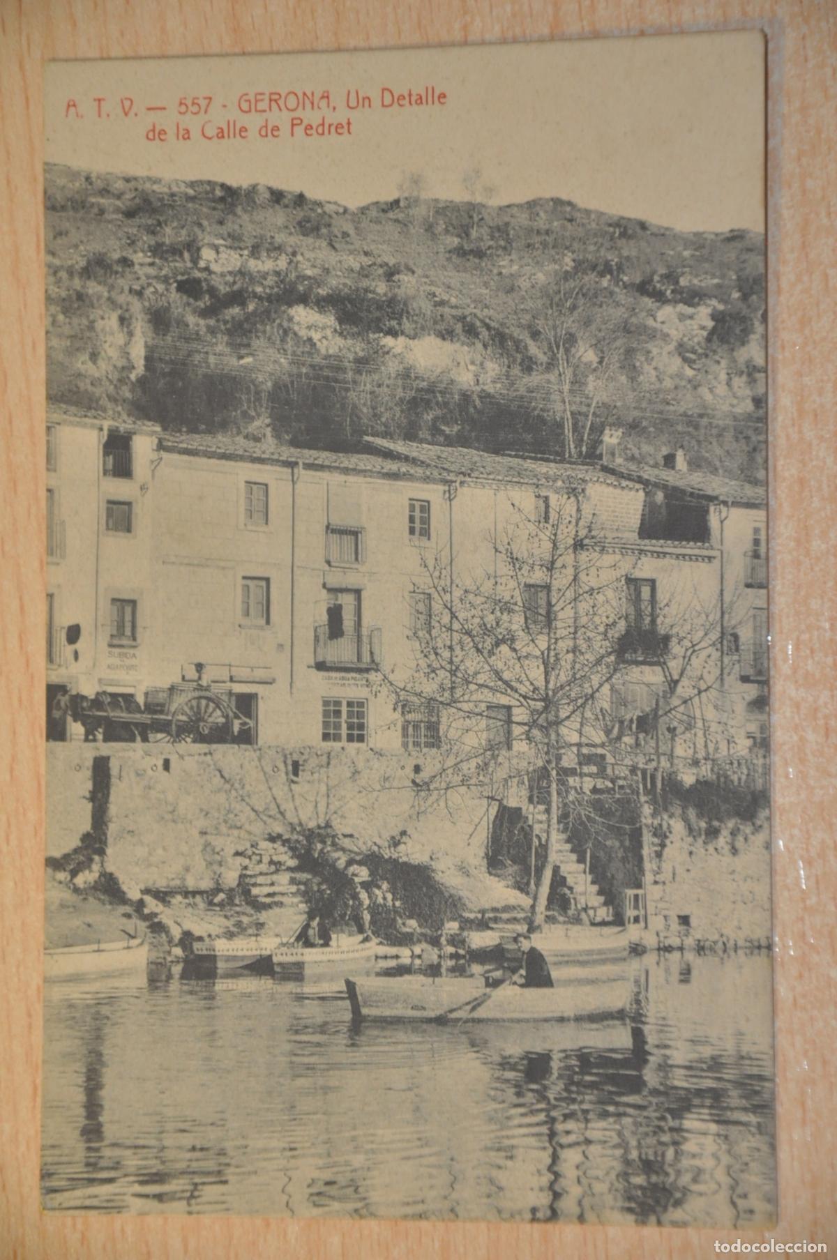 Postales: postal gerona, un detalle de la calle de pedret atv 557