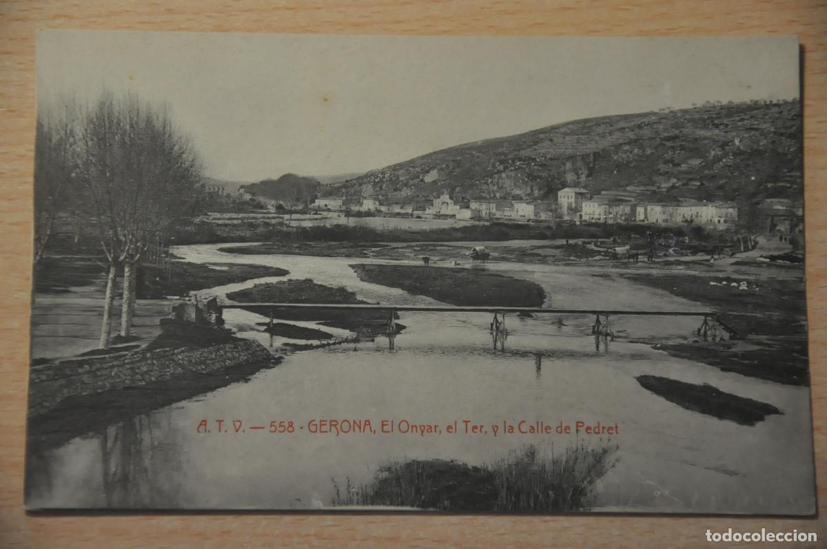 Postales: postal gerona, el onyar el ter y la calle de pedret atv 558