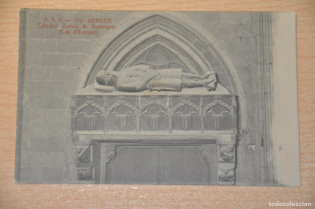Postales: postal gerona, catedral tumba de berenguer atv 572