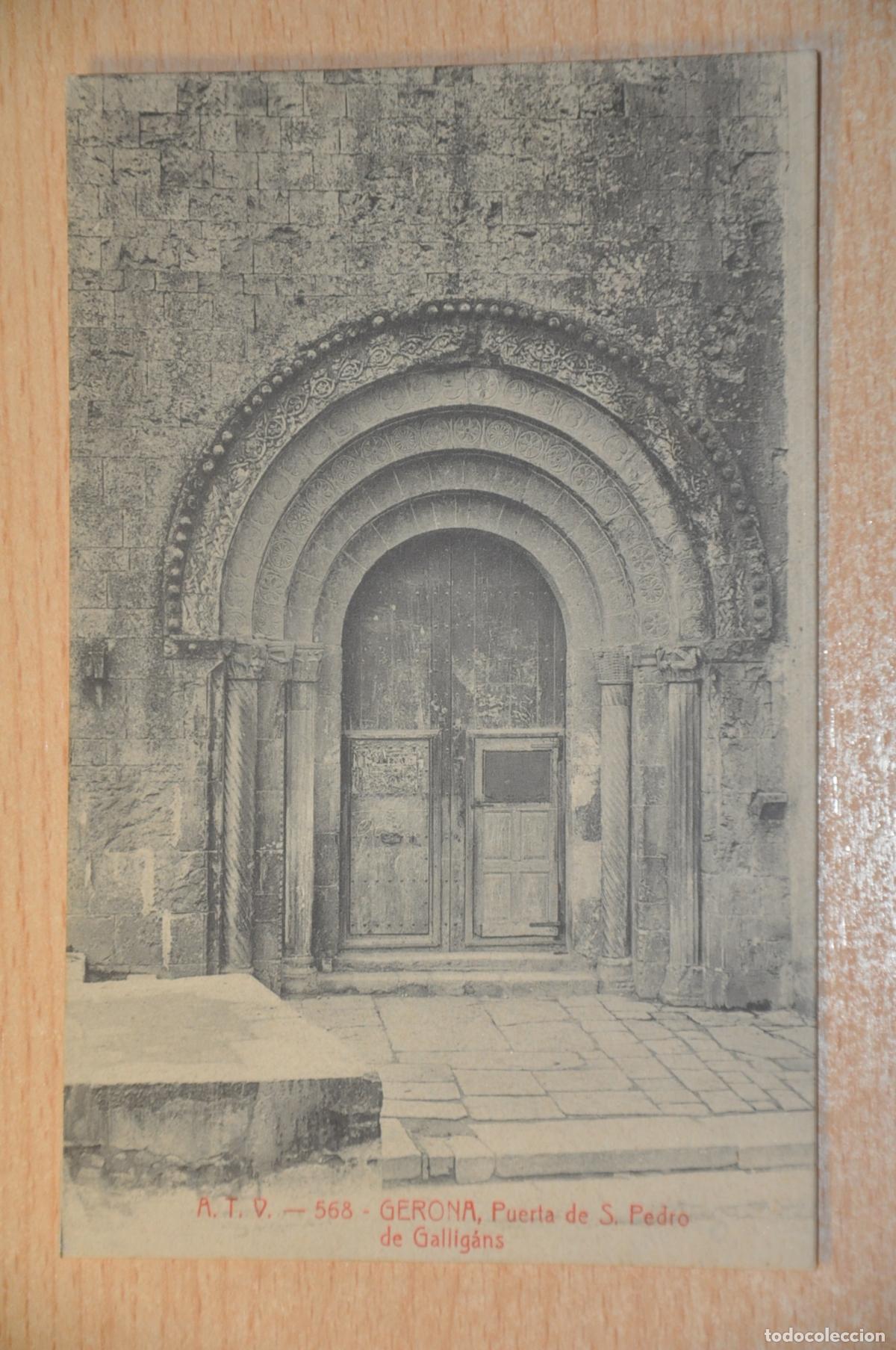 Postales: postal gerona, puerta de s.pedro de galligans atv 568