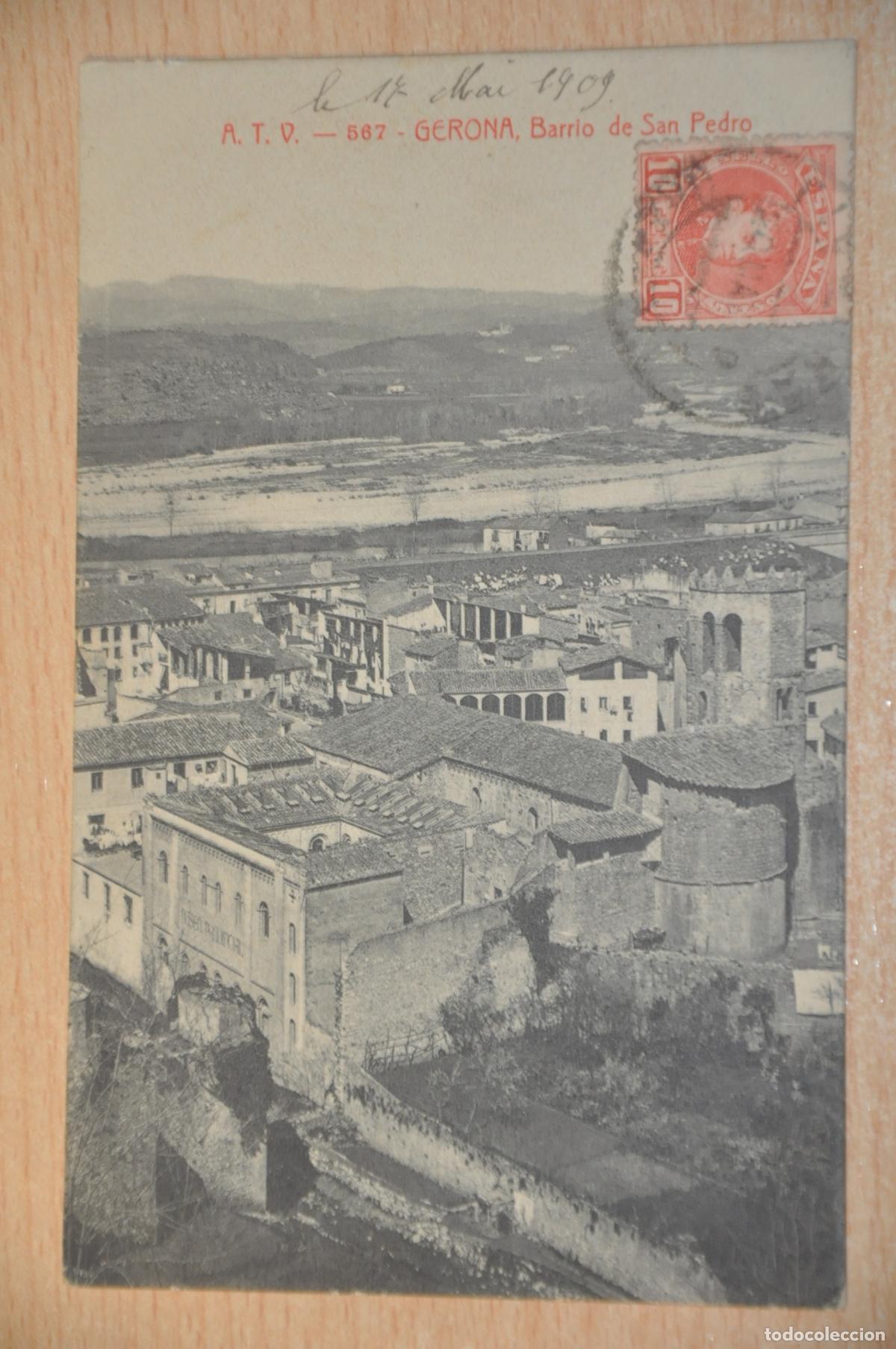 Postales: postal gerona, barrio de san pedro atv 567